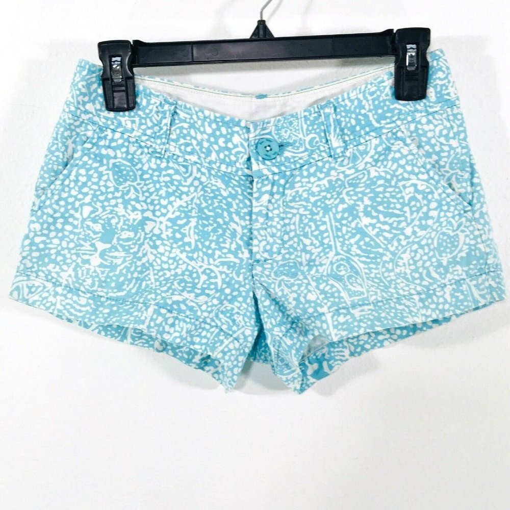 LILLY PULITZER Women's Size OO Shorley Blue Walsh Shorts Low Rise